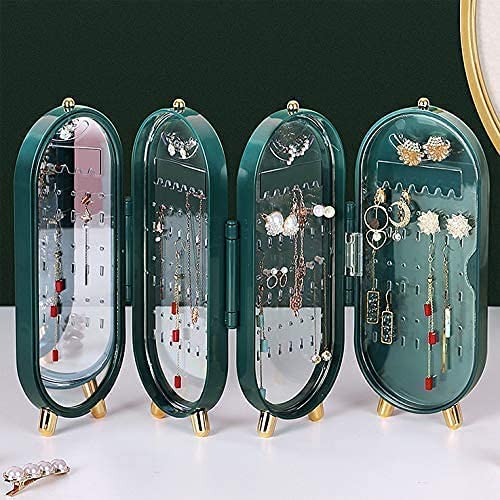 Screen Folding Jewelry Box | Jewelry Cabinet Organizer With Mirror