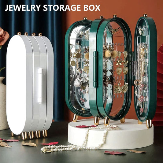 Screen Folding Jewelry Box | Jewelry Cabinet Organizer With Mirror