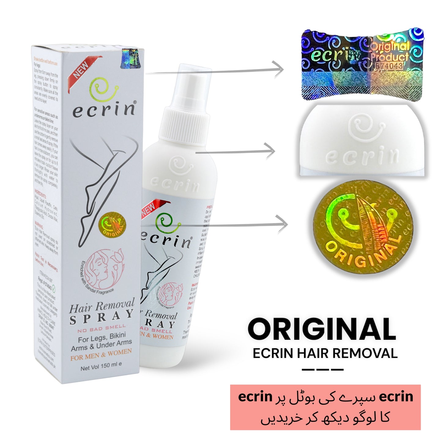 Original Ecrin Hair Removal Spray for Men And Women